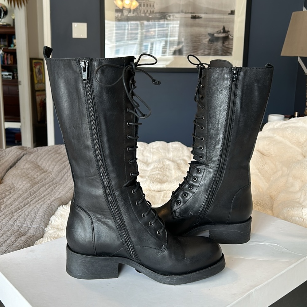 New with Box Lace up Leather Military Boots - Picture 6 of 6